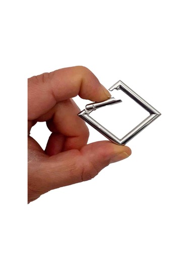 Angel Çanta Aksesuar Kare Yaylı Halka 3.5 X 5.5 Cm Gümüş Renk