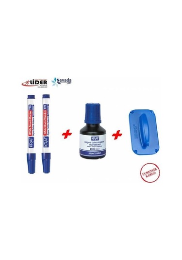 Kraf Tahta Kalemi 770 2 Adet Kalem +1 Adet 445G Mürekkep+1 Silgi Kırmızı