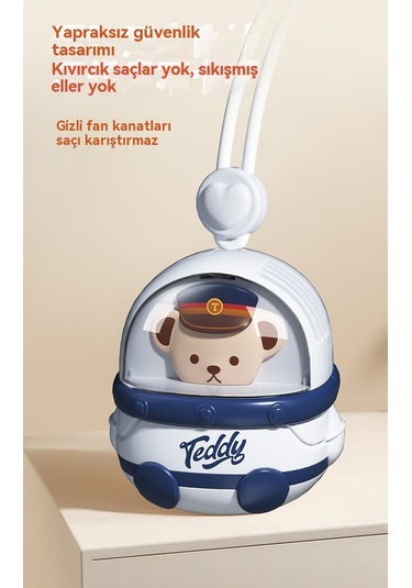 Aurora Açıkton Usb Şarj Karikatür Asılıboyun El Yapraksız Fan Küçük