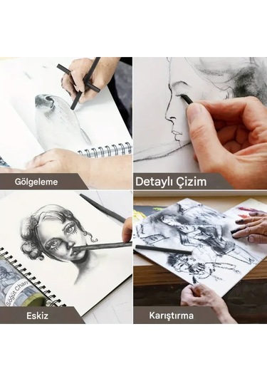 Eskiz Çizimi Ve Tonlama, Kara Kalem, Doğal Söğüt Kömürü Çubukları 5/7mm-25 Adet