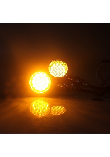 Z008 1 Çift 12v Modifiye Evrensel Motosiklet Led Dönüş Sinyali, Işık Rengi: Sarı Işık Siyah