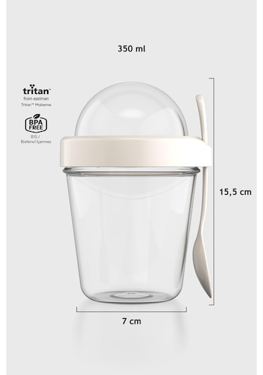 Renga Orbit 350 Ml Tritan Müsli Ve Atıştırmalık Kabı 191013 Bej