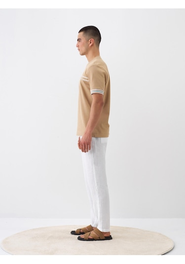 Xint Camel Pamuk Dokulu Regular Fit Tişört 502236