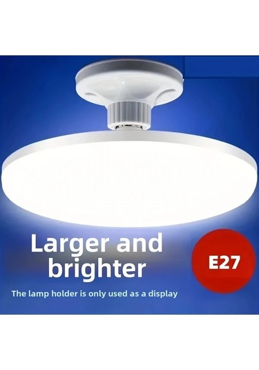 Fastbuy Yüksek Güçlü Parlaklık Led Ufo Tavan Lambası E27 Spiral Montajlı Ahşap İç Mekan Ofis Lambası Ahşap