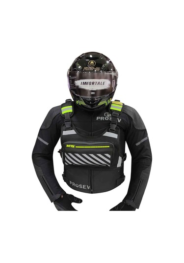 Mts Reflektörlü Göğüs Çantası Siyah - Yeşil