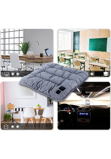 45 X 45 X 5 Cm Usb Kış Isıtma Koltuk Minderi Isıtıcı Siyah