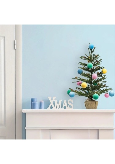 Gateesat 6 Adet Yosun Yeşili Kadife Noel Süsü Dıy Ağaç Ve Ev Dekoru