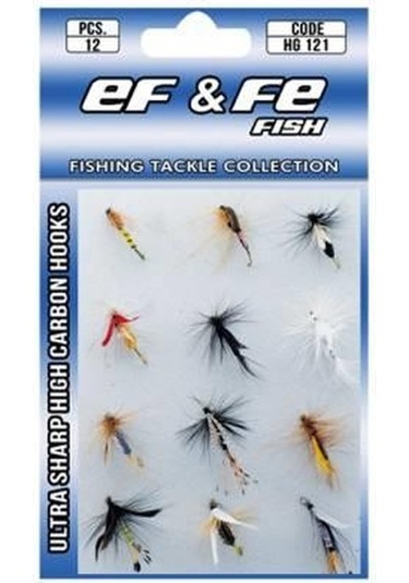 Effe İğne Seti Tüylü Sinek Olta İğnesi 12 Adet