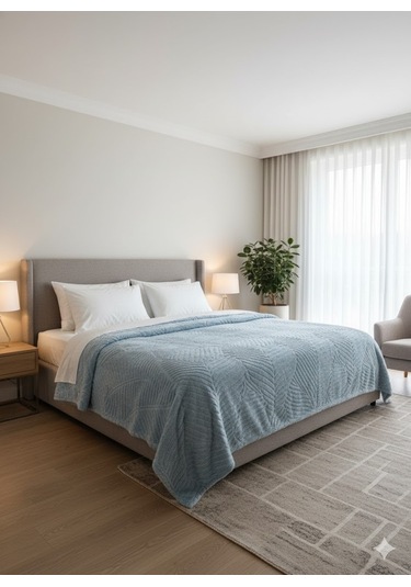 Padişah Emboss Tek Kişilik Battaniye İndigo Çok Renkli