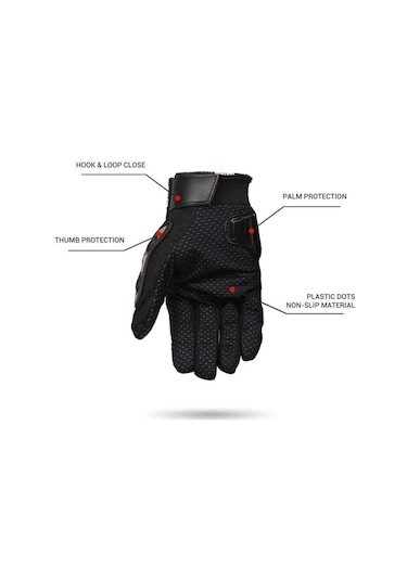Probiker Siyah Motosiklet Eldiveni L Touch Screen Dokunmatik Kaymaz Elastik Kumaş Scooter / Bisiklet