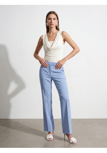 Dilvin 32895 Degaje Yaka Top-ekru