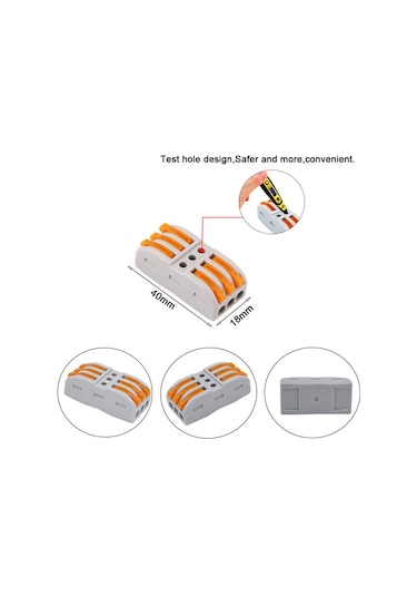 Hızlı Kablo Ekleme Aparatı - Üçlü Kablo Birleştirici - 5 Adet