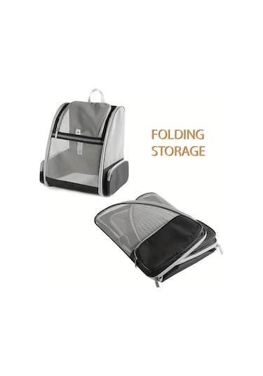 Honeybeeshop Siyah Nefes Alabilir Kedi Sirt Cantasi Tasinabilir Katlanabilir Kedi Tasima Cantasi Seyahat Icin Guvenli Malzemelerden Uretilmistir