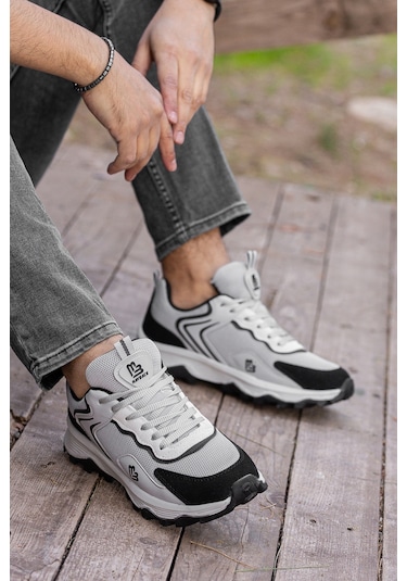D122 Günlük Ortopedik Garantili Erkek Sneaker Spor Ayakkabı Füme