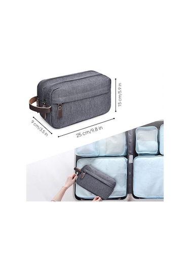 Jeemson Erkekler İçin Siyah Seyahat Dolapçığı - Büyük Kapasiteli, Su Geçirmez, İçişleri Düzenlemek İçin Pratik Makyaj & Tuvalet Malzemeleri Çantası