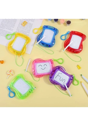 Techbloom 12 Adet Manyetik Çizim Tahtası Eğitici Doodle Yazı Yazma Oyuncağı Parti Hediyesi 3-6 Yaş Ahşap