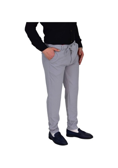 Erkek Beli Lastikli Jogger Pantolon Regular Fit Bgl-st04328 Gri