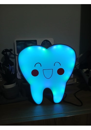 Gülümseten Bir Dokunuş Diş Şeklinde Rgb Led Lamba 24x17x5 Cm