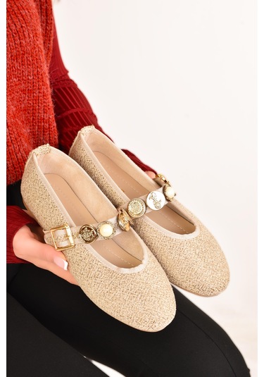 Kadın Günlük Babet Tokalı Ayarlanabilir Hafif Rahat Ayakkabı Füme