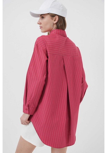 Gabria Tek Cep Arkası Uzun Gömlek Mercan