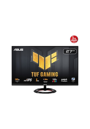 Asus Tuf Gaming Vg279q3r 27" 180hz 1ms Hdmı Dp Elmb Sync Adaptivesync Fhd Fast Ips Gaming Monitör