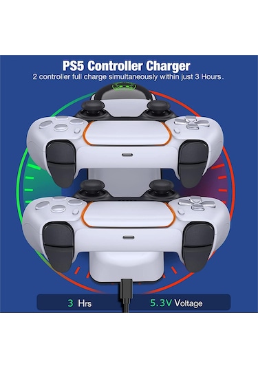 Yues Ps5 Göstergeli Dualsense Şarj Dock İstasyonu Yues