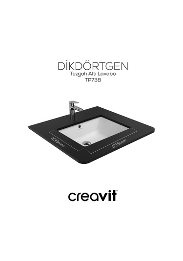 Creavit Tezgah Altı Lavabo 38 51 Cm Beyaz Tp738-00cb00e-0000
