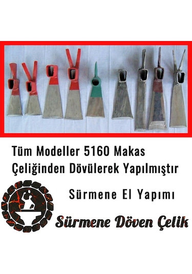 Büyük Boy Saplı Baltalı Çapa - Kazma Sürmene Dövme Makas Çeliği