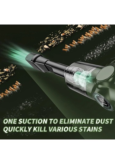 Tongxida 5 İnci Araba Elektrikli Süpürge, 290000pa Güçlü Emiş, Jl Model, Orta Boy, Ev Ve Ofis Kullanımı Yeşil