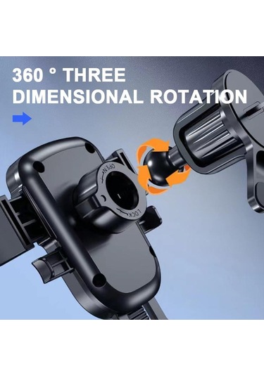 Seametal Araba Hava Çıkışı Telefon Tutucu Klip Dönebilen Cep Telefonu Montaj Braketi Kanca İle Çok Fonksiyonlu Kaymaz Tutucu Standı