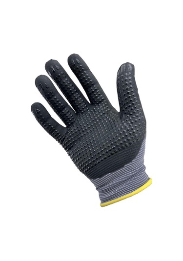 12 Adet S-m Mikro Puanlı Eldiven Koruyucu İş Eldiveni Siyah