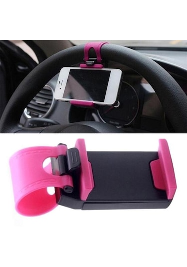 Jms Güçlü Taşıma Kapasitesi Profesyonel Evrensel Araç Direksiyon Cep Telefon Tutucu Kırmızı