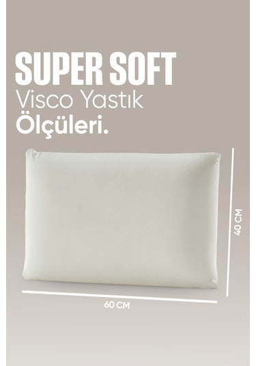 Ortopedik Visco Uyku Yastığı - Ortopedik Yastık - Süper Soft Tombul Visco Yastık Beyaz