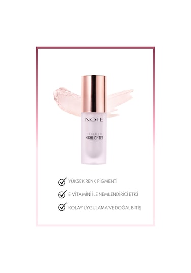 Note Cosmetics Liquid Highlighter Nemlendirici Etkili Likit Aydınlatıcı - 100 Soft Pink
