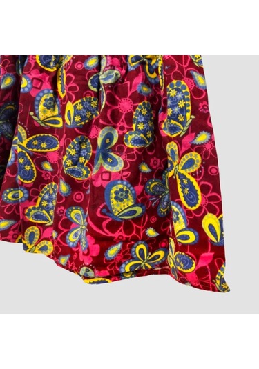 Uretti - Filiz 9248 - Kız Çocuk Örme Robalı Kelebek Desenli Pazen Kumaş Elbise 4 Yaş - Mavi Mavi