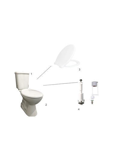 Creavit Pitta Alttan Çıkışlı Klozet Seti 4 Parça Basic Pp Kapak