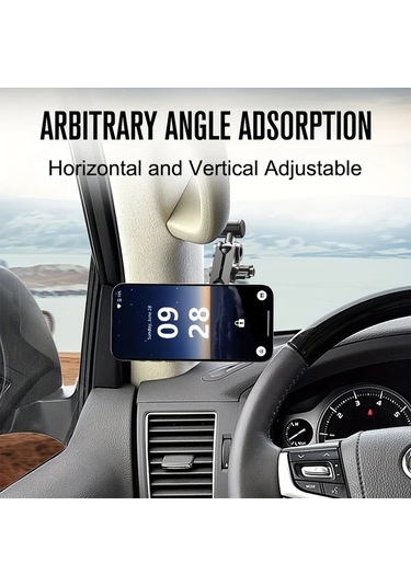 Boatshop1 Siyah Off Road Araç Manyetik Telefon Tutucu A Post Direksiyon Kolu Kamyon Alüminyum Alaşım Destek Çubuğu