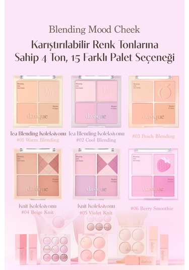 Dasique Karıştırılabilir Renk Tonlarına Sahip 4lü Allık Blending Mood Cheek 09 Almond Vanilla 09 Almond Vanilla