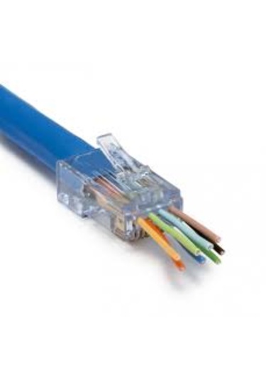 100 Adet Rj45 Cat6 Delikli Pass-through Konnektör Kolay Montaj Network Jak