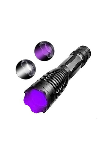 Valkyrie Çift Işık Dual Uv Mor Işık Ve Xml-t6 2000 Lümens El Feneri Siyah