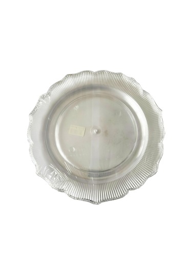 Omeyva Davet Parti Sunum Doğum Günü Şeffaf Sert Plastik Mika Tabak - 22 Cm. -6 Adetlik 3 Paket Şeffaf