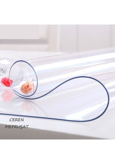 Ceren Muşamba Şeffaf 1.4 MM Kalın Pvc Kaymaz Masa Örtüsü Koruyucu