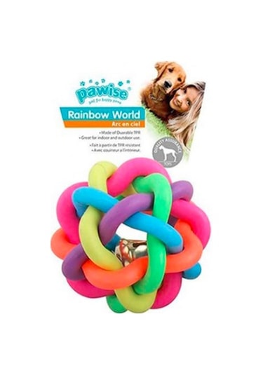 Pawise 14669 Rainbow World Örgü Köpek Oyun Topu 10.5 CM