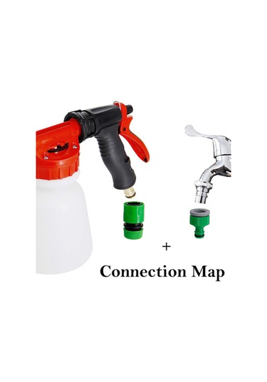 Yifomall 1l Geniş Kapsamlı Köpük Spritzi, 0-5 Ayarlı Dilüsyon Kontrolü, Üniversal Bağlantılar, Çelik Ve Mühendislik Plastik Malzeme, Araba, Bahçe, Cam Temizliği Siyah