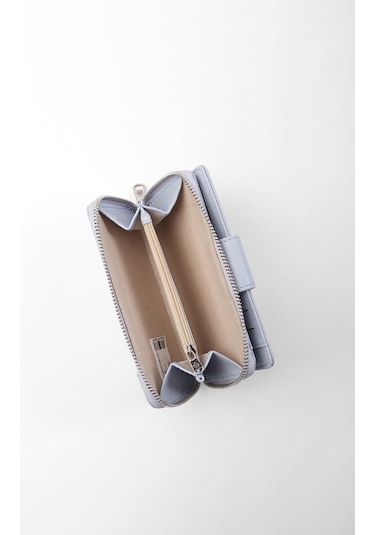 Cengiz Pakel Kadın Orta Boy Cüzdan 65256M Buz Mavi- Buz Mavi