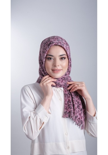 Gül Kurusu Pratik Hazır Geçmeli Tesettür Eşarp Kesik Elyaf Pilise (553630039) Gülkurusu