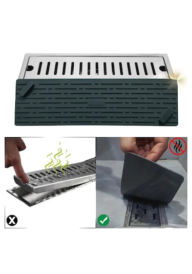 Tineke Siyah Renk Uzun Model Kötü Koku Önleyici Silikon Mat Banyo Mutfak Lavabo Balkon Gider Tıpası Kapağı