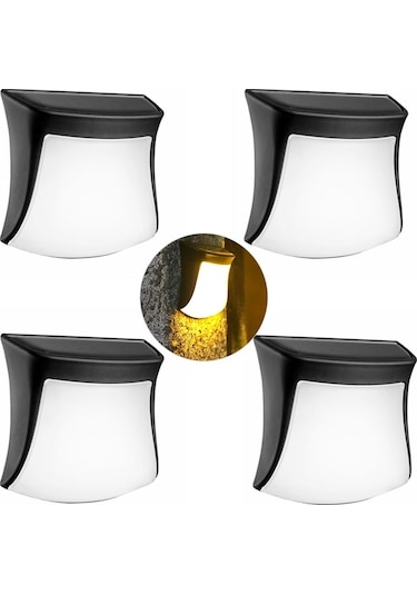Cbtx Ds1111 4pcs Su Geçirmez Ev Bahçesinde Sundurma Lambası Led Solar Duvar Asılı Işık Ev Bahçe Dekorasyonu - Sıcak Beyaz Işık Diğer