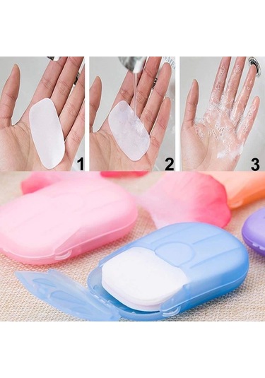 Kağıt Seyahat Sabunu 20 Adet Çok Renkli