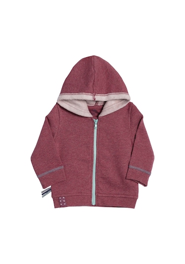 Organicera Organik Kapşonlu Mont,Bordo Melanj (554296582) Bordo